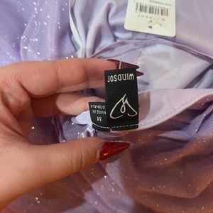 Windsor Bow Ruffle Long Dress (lavender with sparkles)